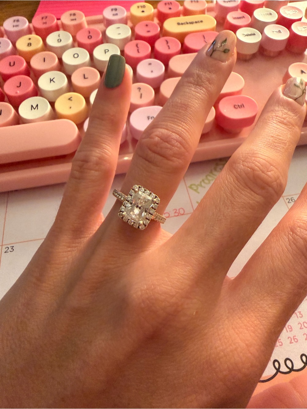 2 CT Moissanite Radiant Cut engagement ring